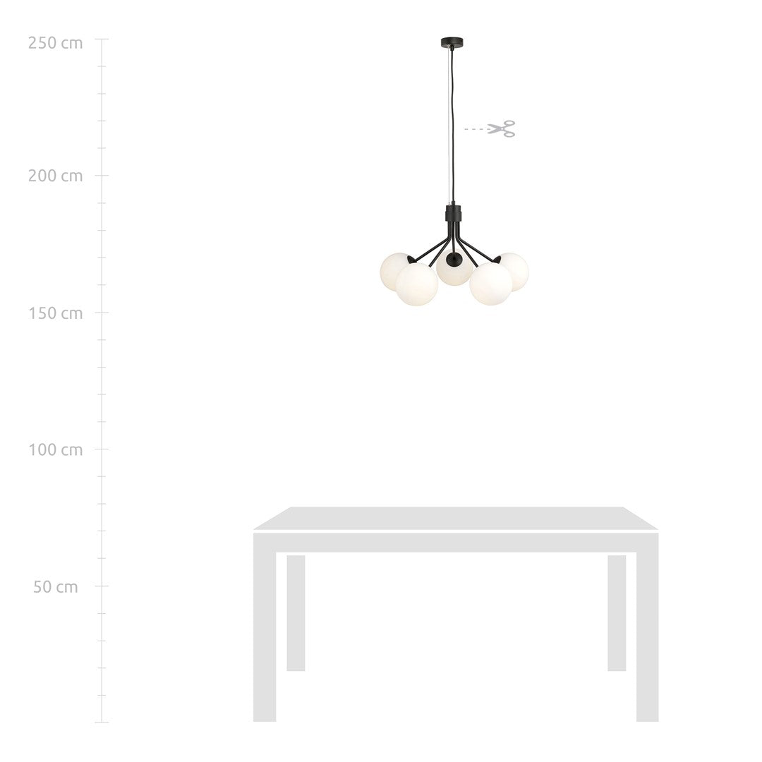 Loftlampe NOVA 5 - Sort / Hvid - Nordic Unique