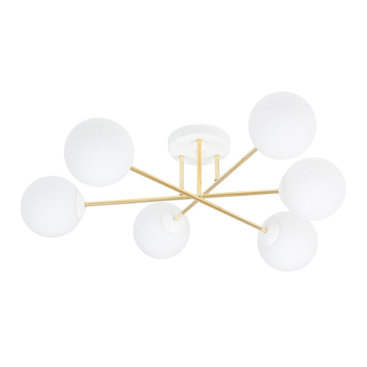 Loftlampe MAGNUM 6 - Hvid / Guld - Nordic Unique