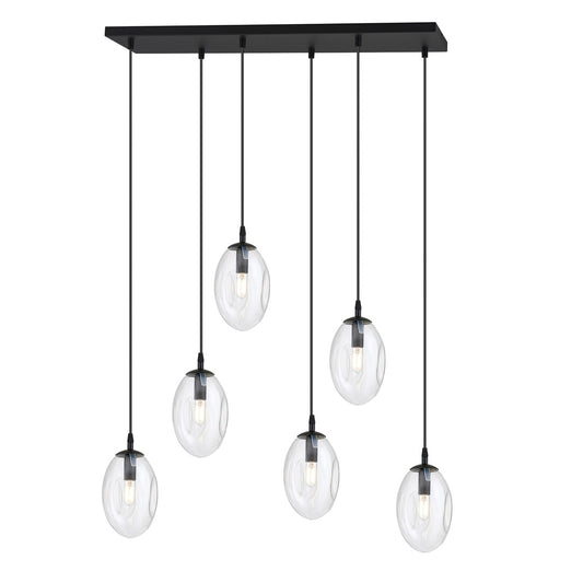 Loftlampe ASTRAL 6 Gennemsigtig - Sort - Nordic Unique