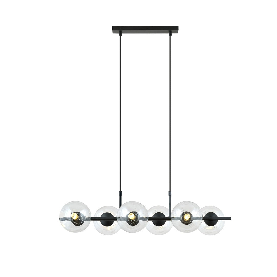 Loftlampe RORY 6 Gennemsigtig - Sort - Nordic Unique
