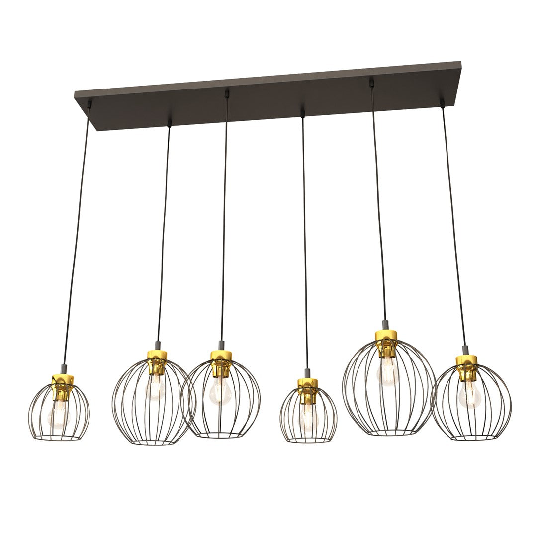 Loftlampe NANDO 6 - Sort / Guld - Nordic Unique