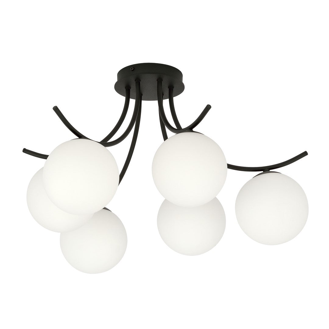 Loftlampe BOSTON 6 - Sort / Hvid - Nordic Unique
