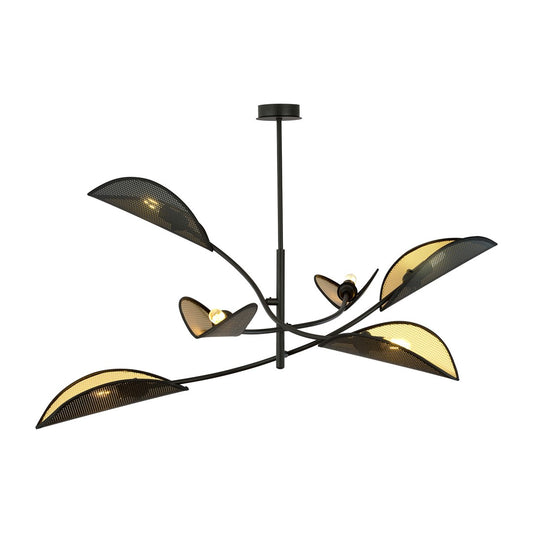 Loftlampe LOTUS 6 - Sort / Guld - Nordic Unique