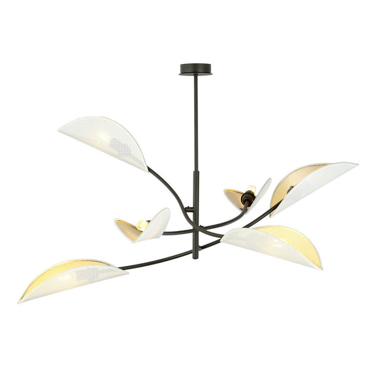 Loftlampe LOTUS 6 - Hvid / Guld - Nordic Unique