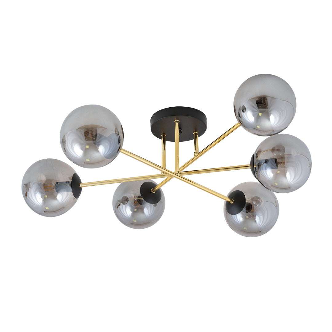 Loftlampe MAGNUM 6 - Sort / Grafit / Guld - Nordic Unique