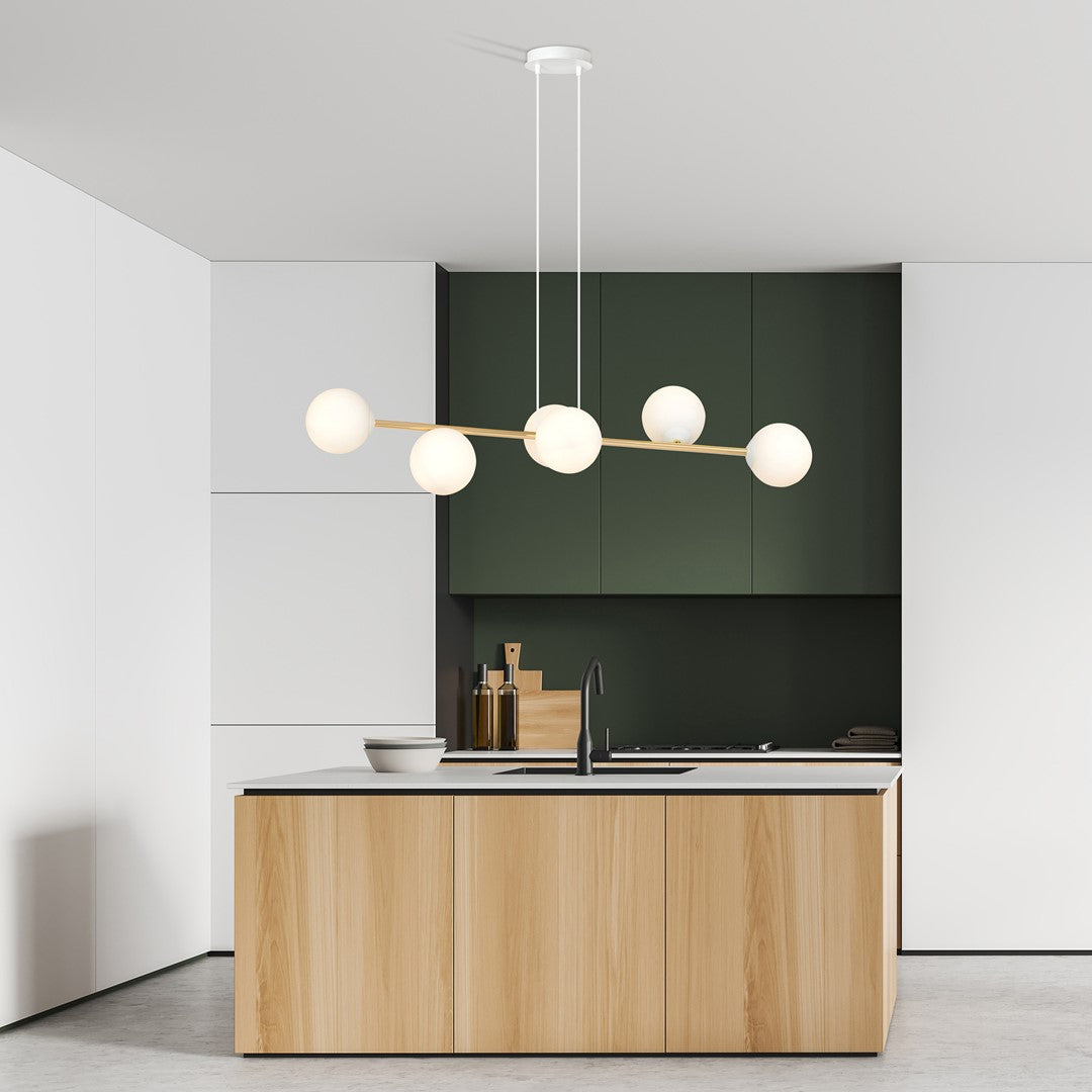 Loftlampe GRAVITY 6 - Hvid / Guld - Nordic Unique