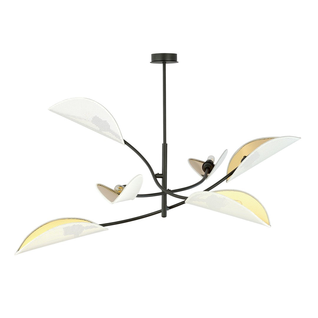 Loftlampe LOTUS 6 - Hvid / Guld - Nordic Unique