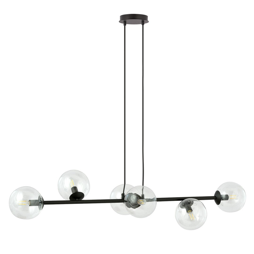 Loftlampe ROSSI 6 Gennemsigtig - Sort - Nordic Unique