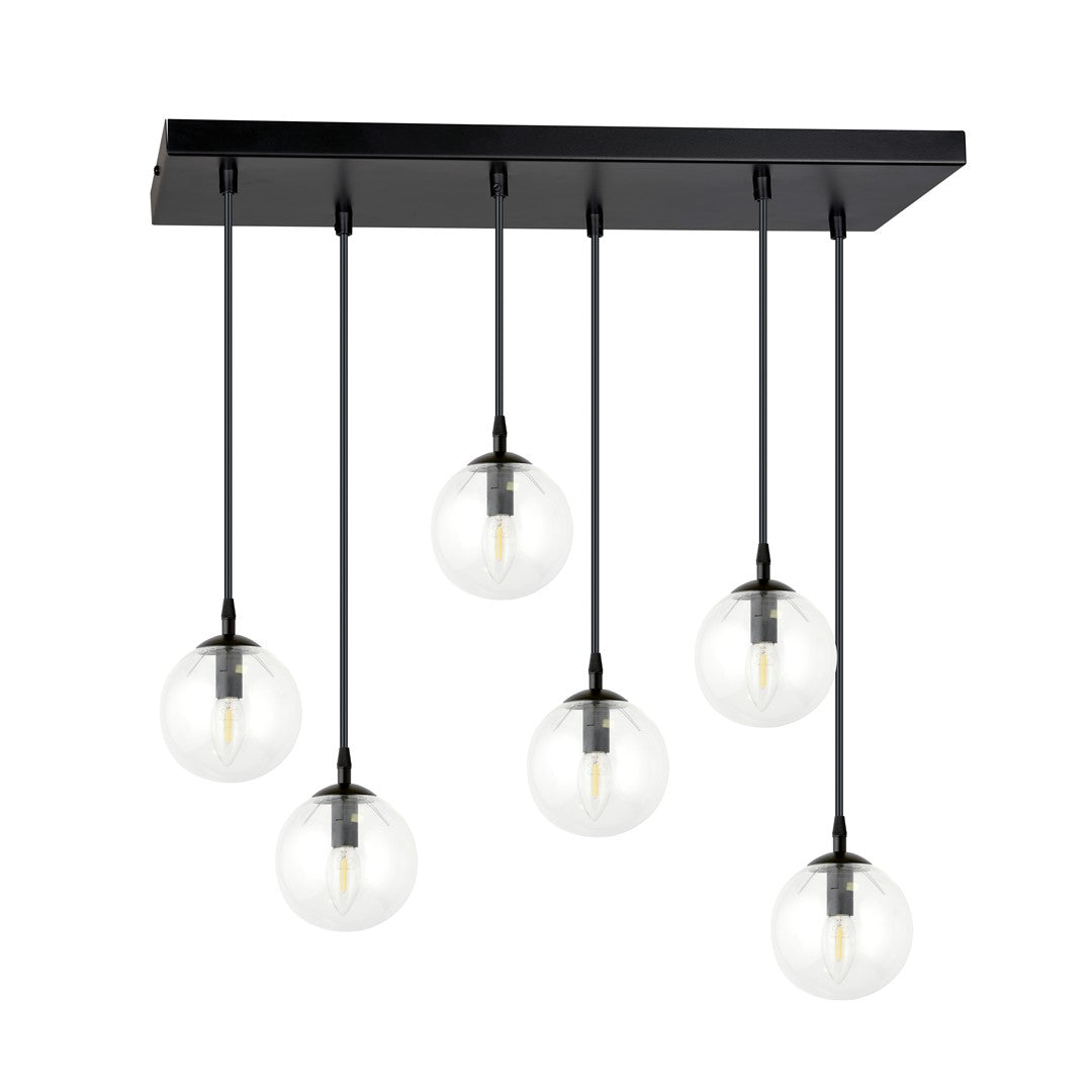 Loftlampe COSMO 6 Gennemsigtig - Sort - Nordic Unique