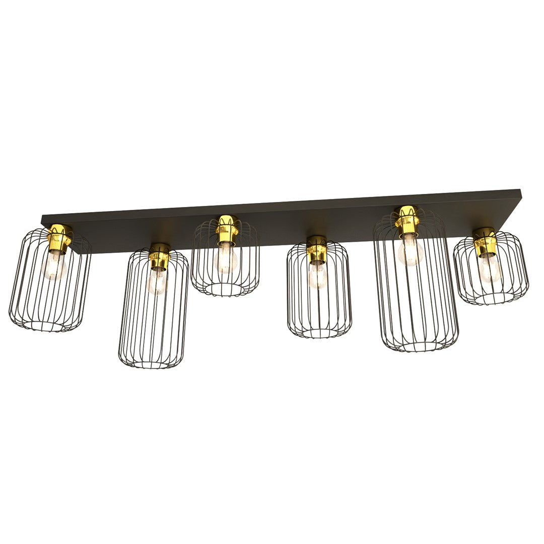 Loftlampe BARN 6 - Sort / Guld - Nordic Unique