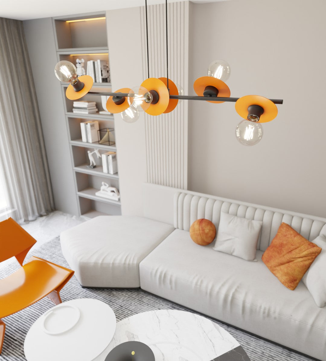 Loftlampe TOKEN 6 - Sort / Orange - Nordic Unique