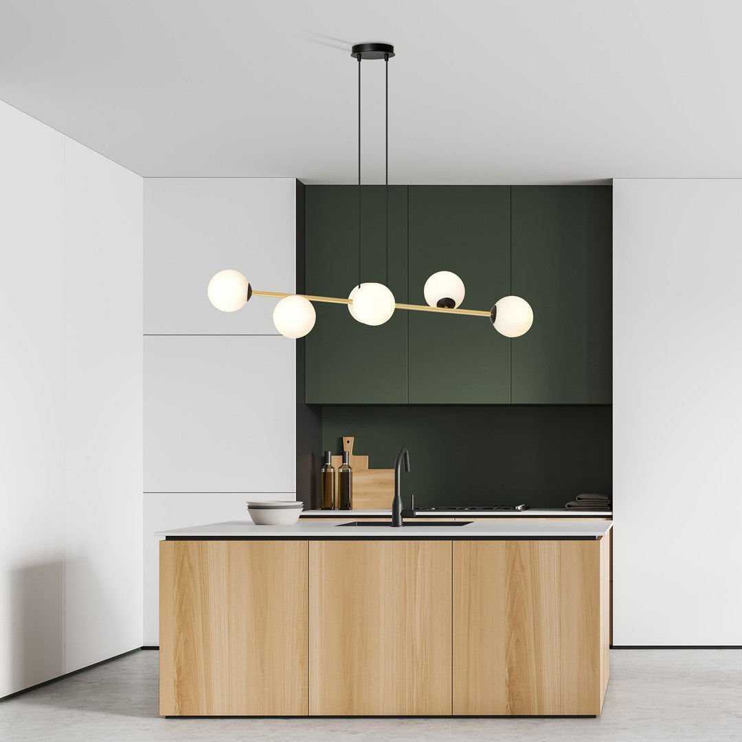 Loftlampe GRAVITY 6 - Sort / Hvid / Guld - Nordic Unique