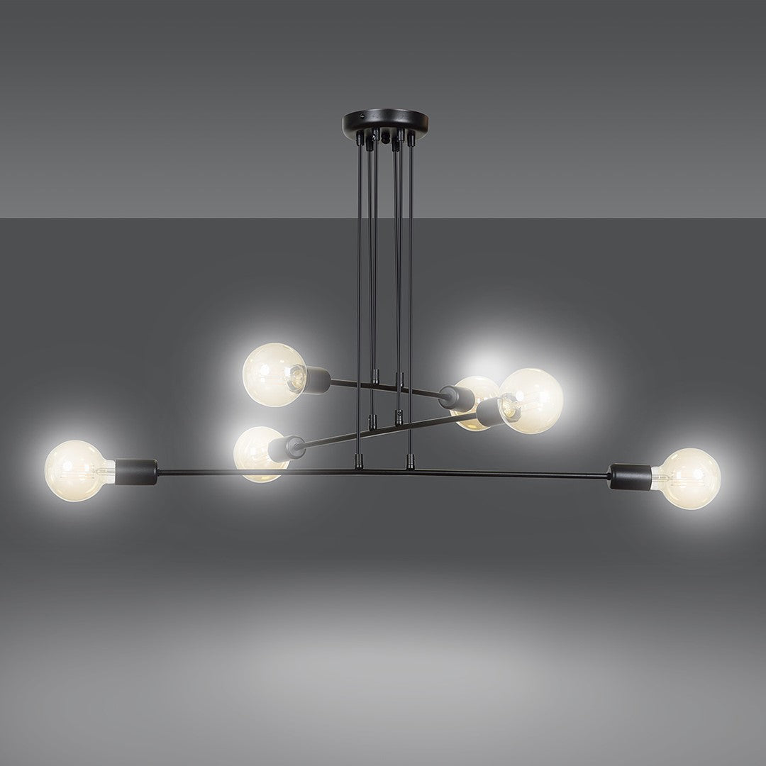 Loftlampe MULTIPO 6 - Sort / Rav - Nordic Unique