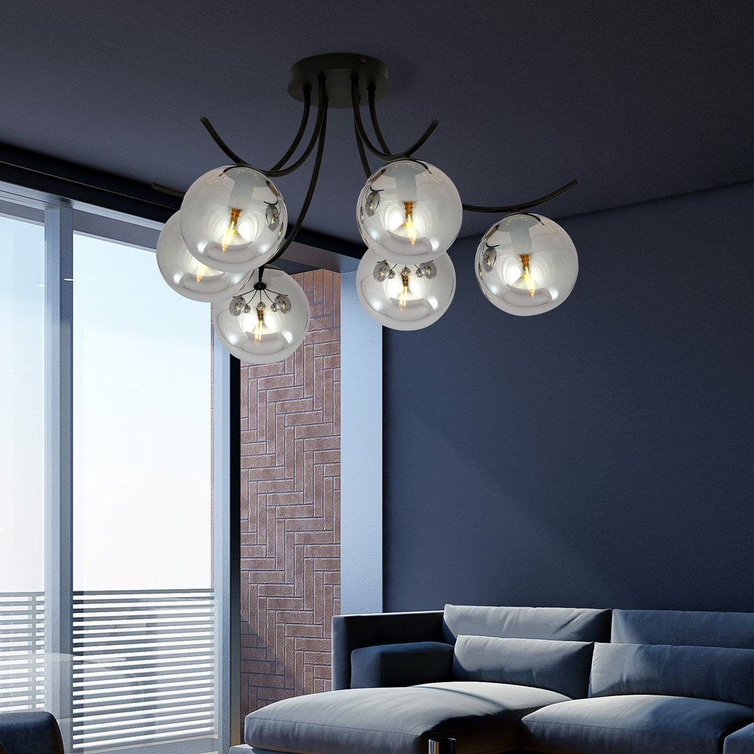 Loftlampe BOSTON 6 - Sort / Grafit - Nordic Unique