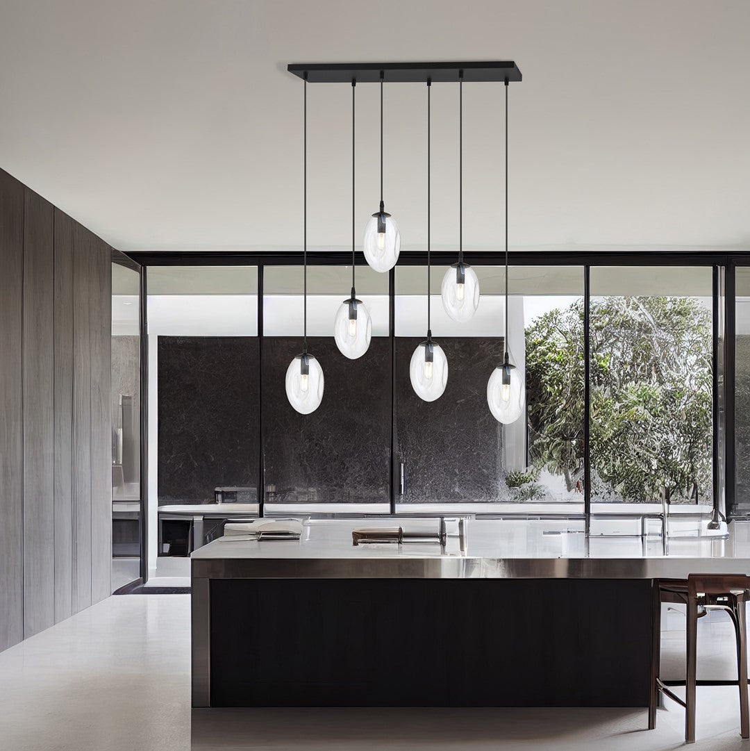 Loftlampe ASTRAL 6 Gennemsigtig - Sort - Nordic Unique