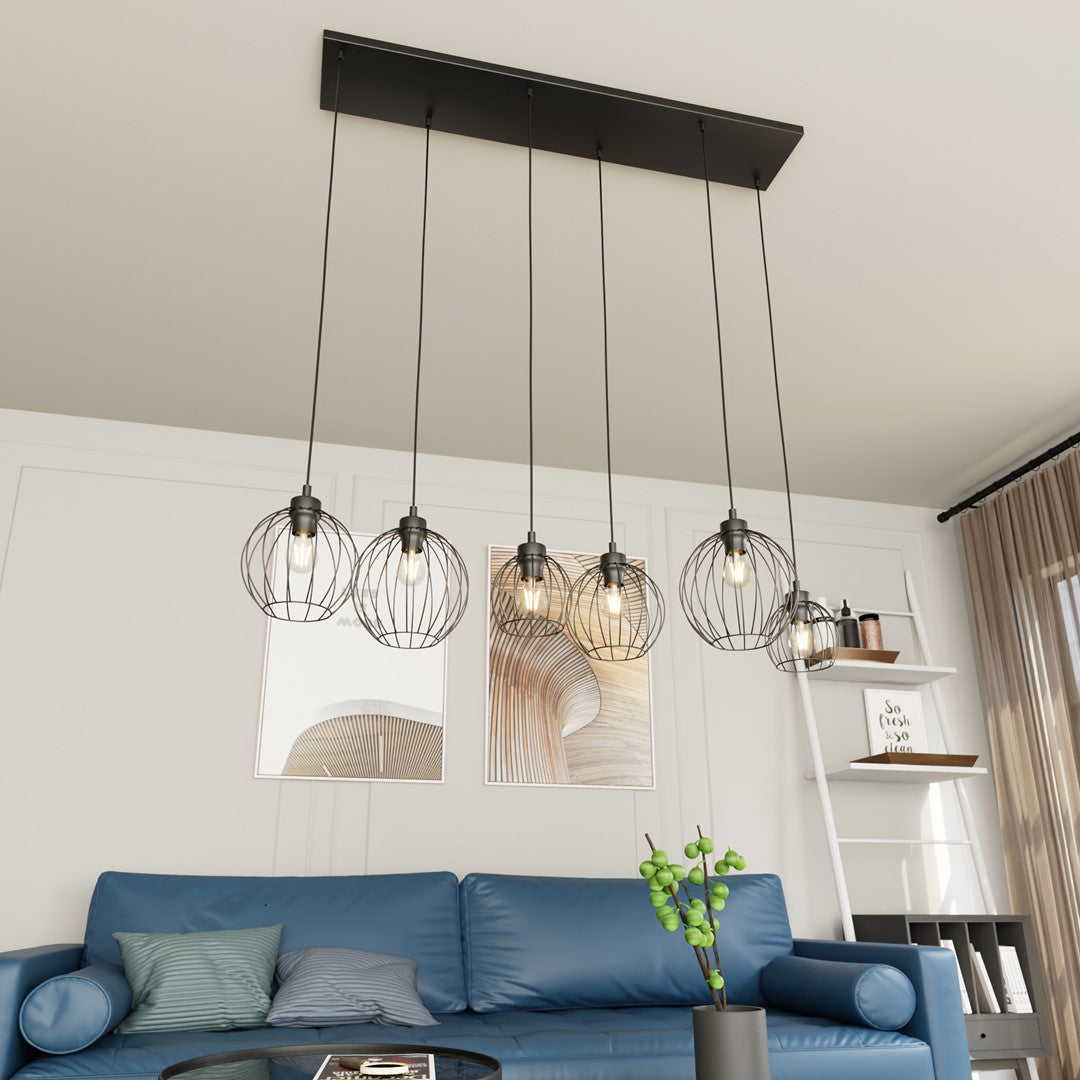 Loftlampe NANDO 6 - Sort - Nordic Unique