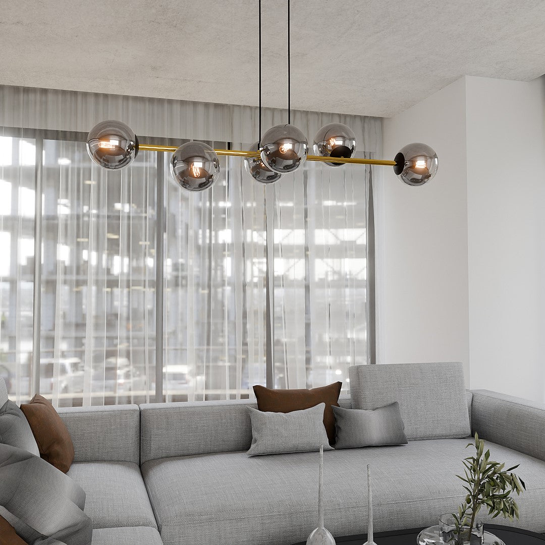 Loftlampe GRAVITY 6 - Sort / Guld / Grafit - Nordic Unique