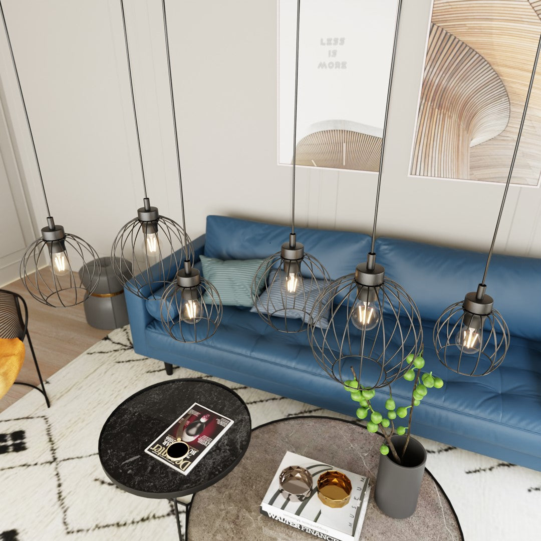 Loftlampe NANDO 6 - Sort - Nordic Unique