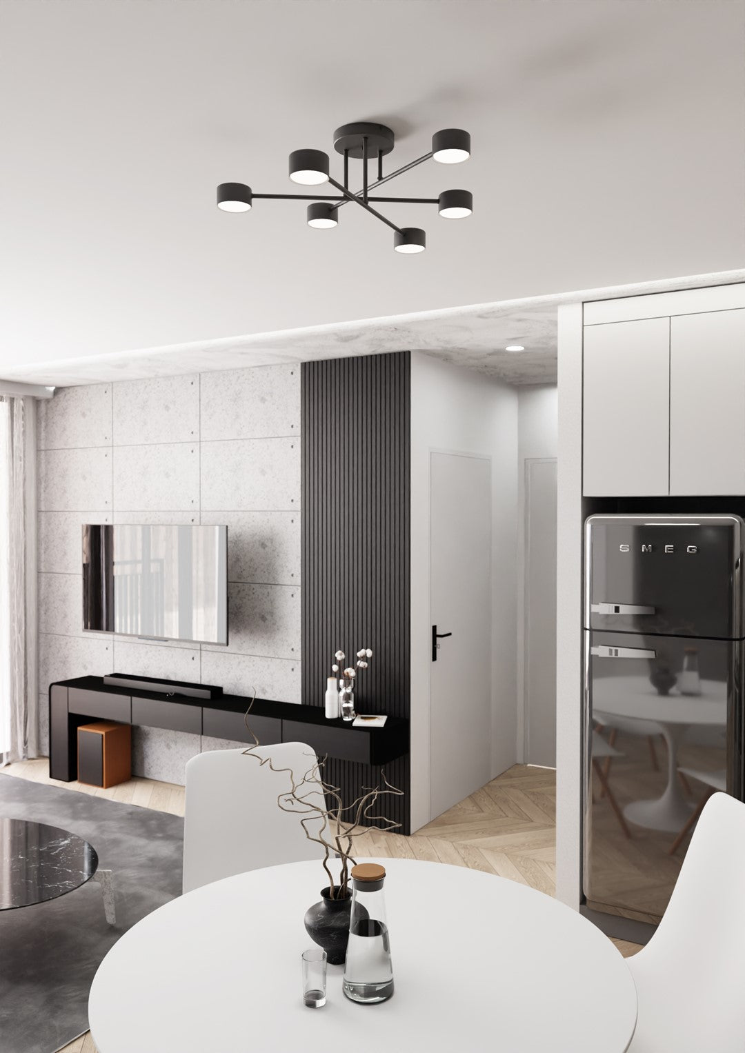 Loftlampe HALO 6 - Sort - Nordic Unique