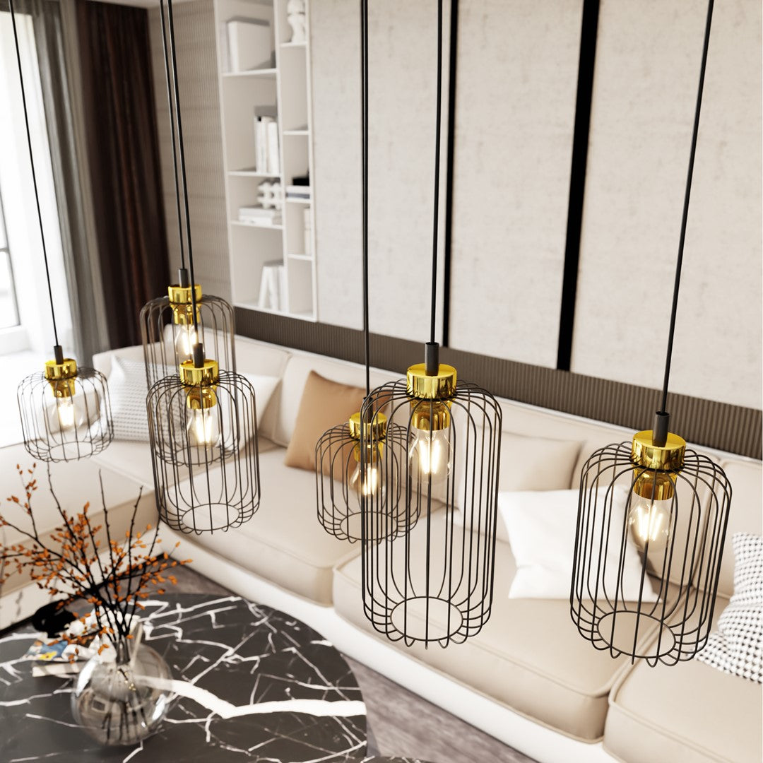 Loftlampe VANDER 6 BL GOLD - Nordic Unique