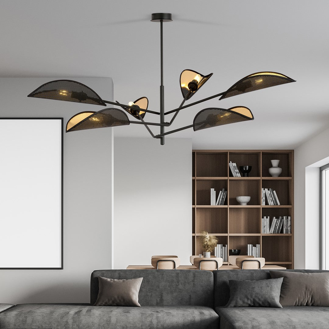 Loftlampe VENE 6 - Sort / Guld - Nordic Unique