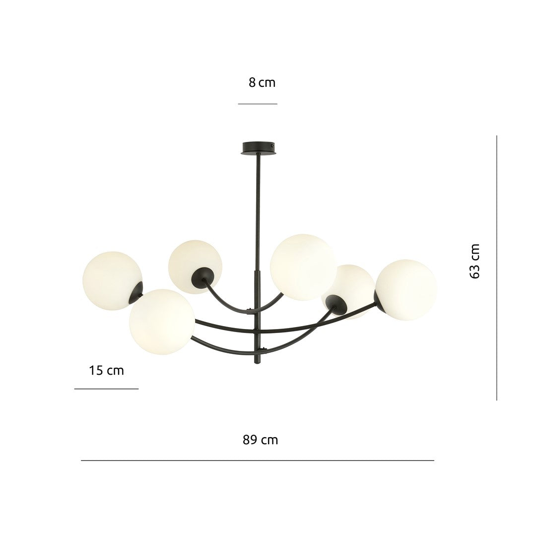 Loftlampe HUNTER 6 - Sort / Hvid - Nordic Unique