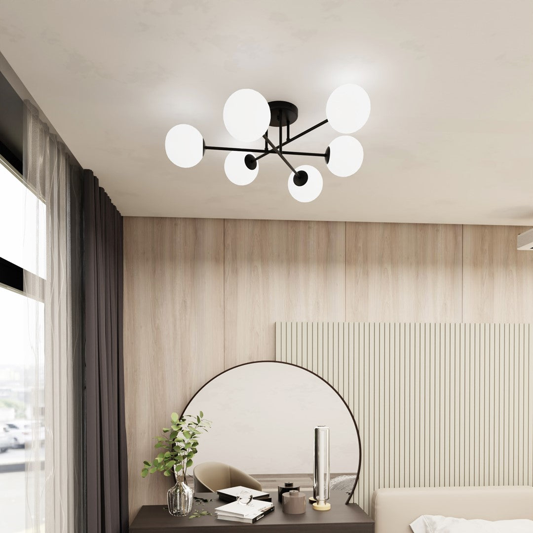 Loftlampe ROMA 6 - Sort / Hvid - Nordic Unique