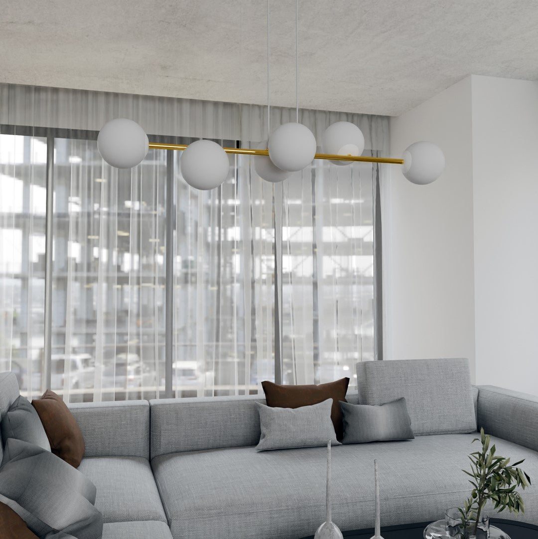 Loftlampe GRAVITY 6 - Hvid / Guld - Nordic Unique