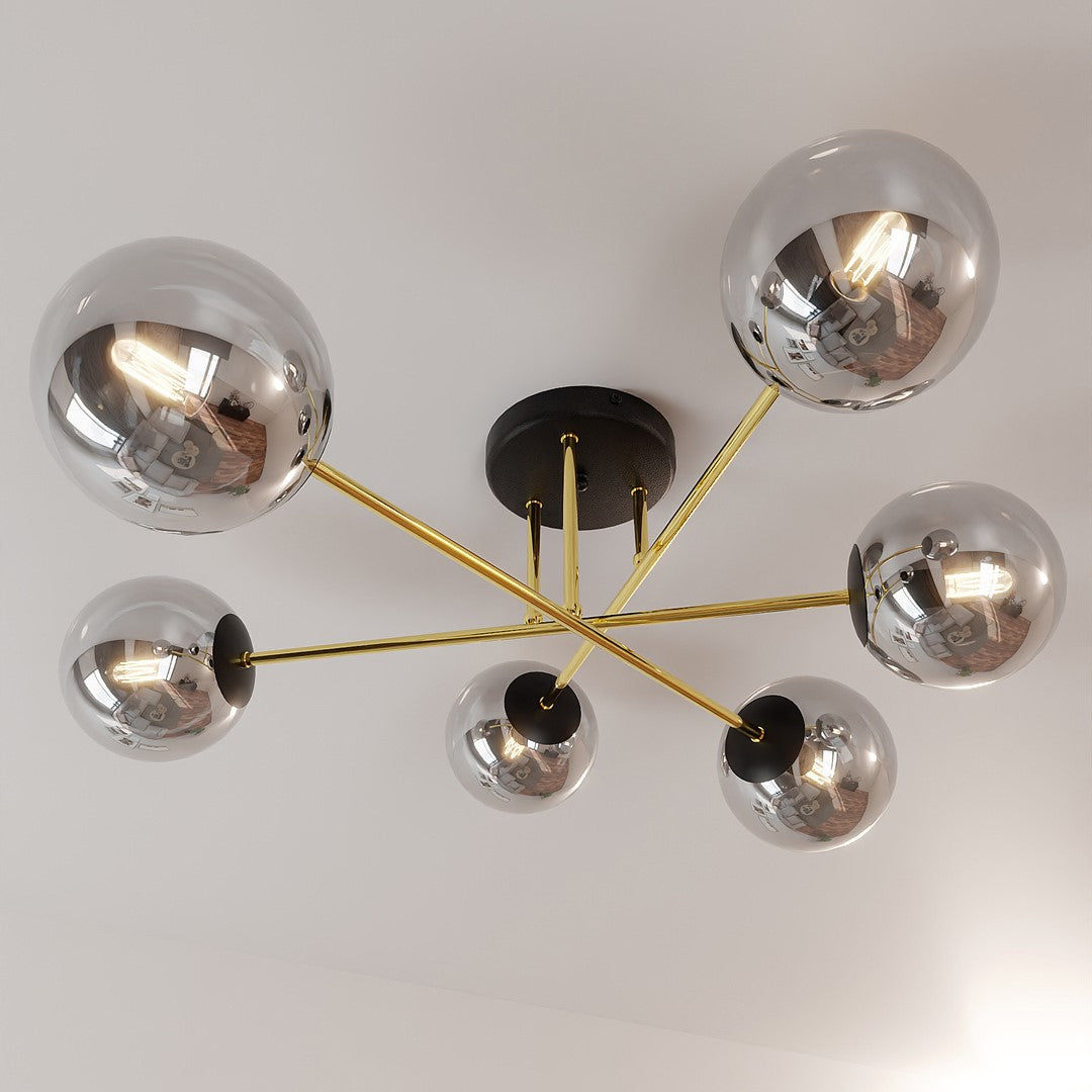 Loftlampe MAGNUM 6 - Sort / Grafit / Guld - Nordic Unique