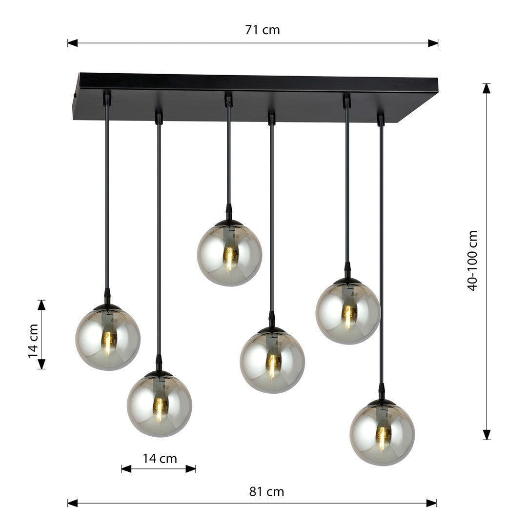 Loftlampe COSMO 6 - Sort / Grafit - Nordic Unique