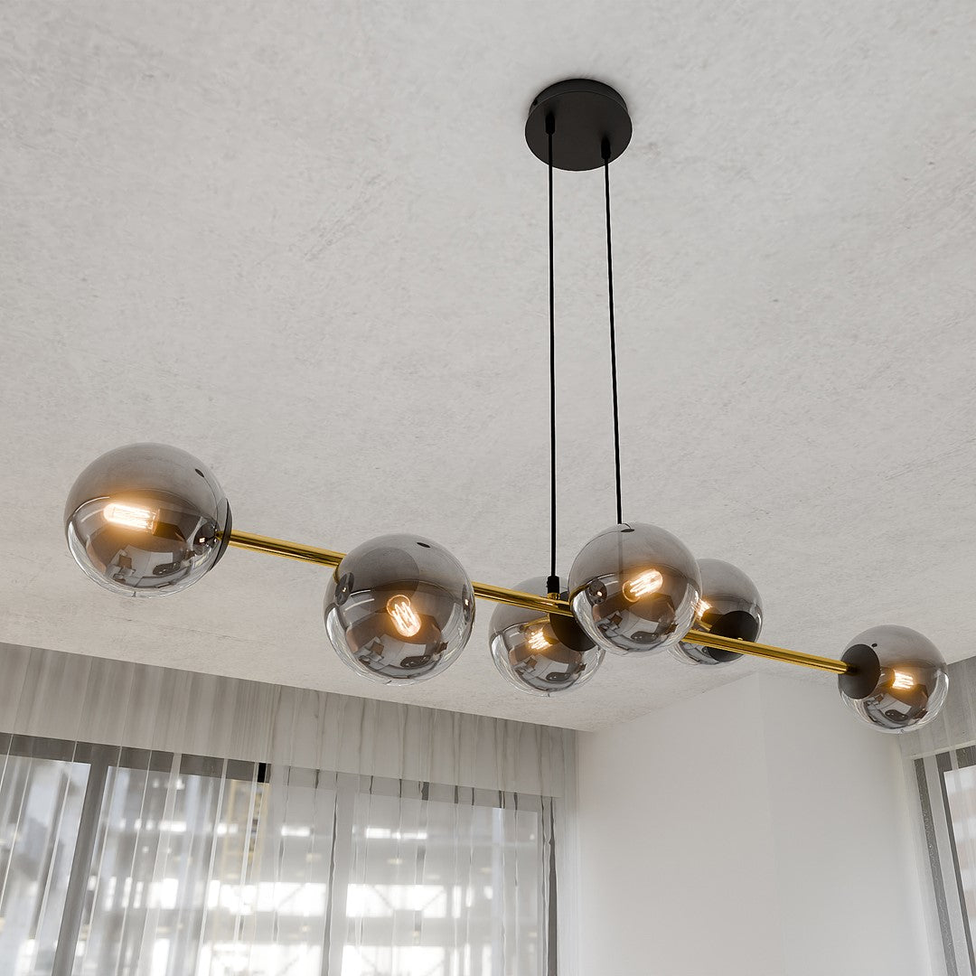 Loftlampe GRAVITY 6 - Sort / Guld / Grafit - Nordic Unique