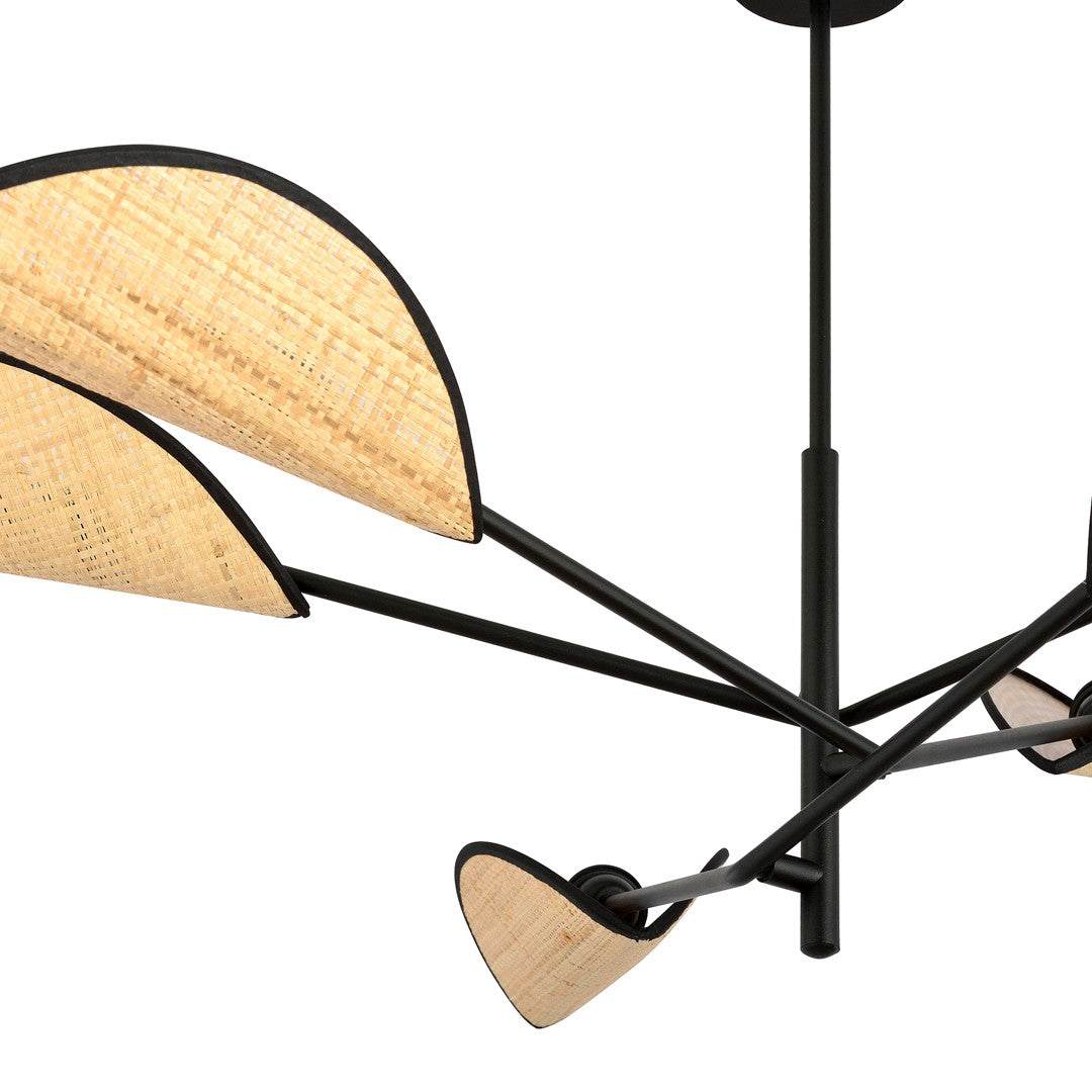 Loftlampe VENE 6 - Sort / Rattan - Nordic Unique