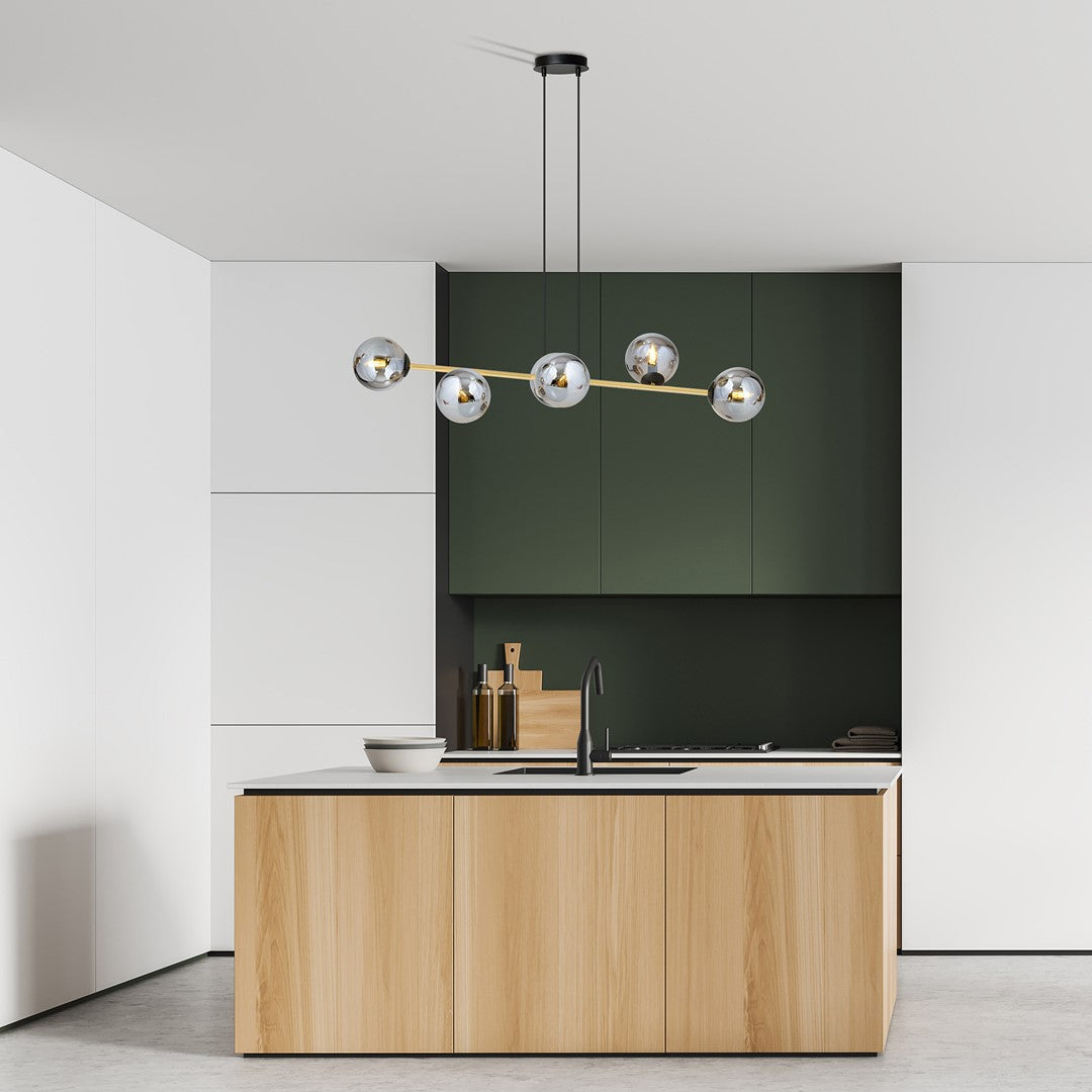 Loftlampe GRAVITY 6 - Sort / Guld / Grafit - Nordic Unique