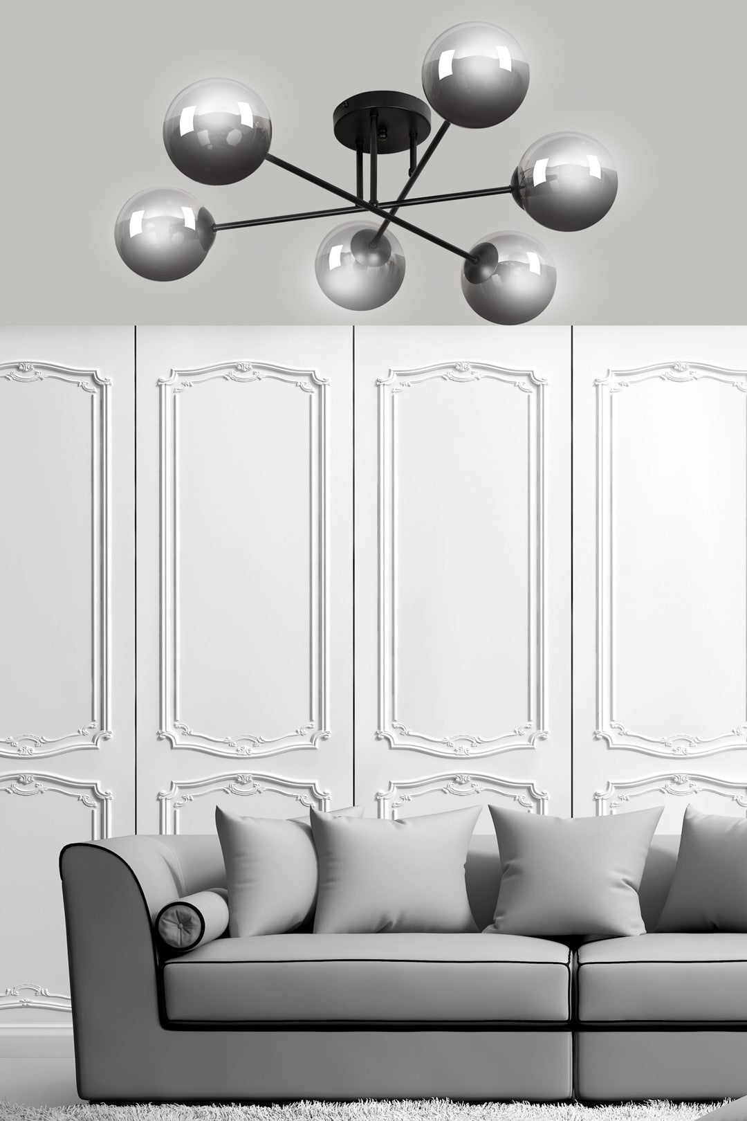 Loftlampe BRENDI 6B - Sort / Grafit - Nordic Unique