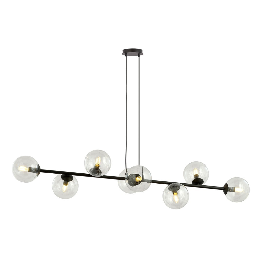 Loftlampe ROSSI 8 Gennemsigtig / Sort - Nordic Unique