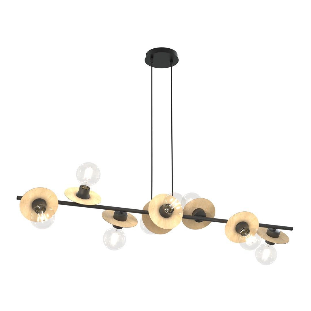 Loftlampe TOKEN 8 - Sort / Træ - Nordic Unique