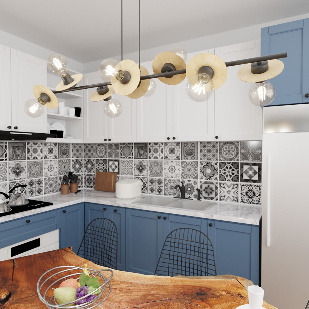 Loftlampe TOKEN 8 - Sort / Træ - Nordic Unique