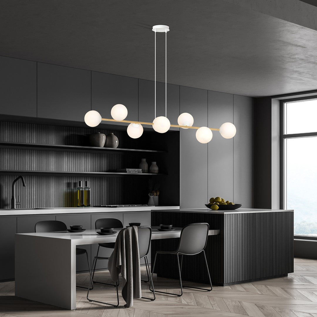 Loftlampe GRAVITY 8 - Hvid / Guld - Nordic Unique