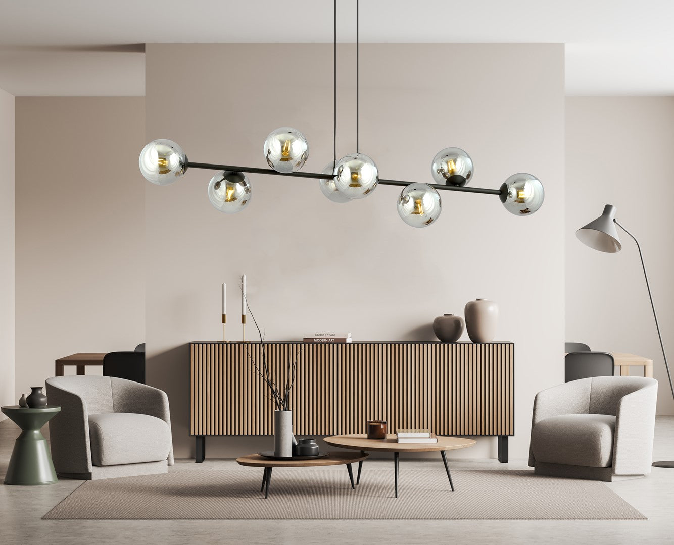 Loftlampe ROSSI 8 - Sort / Grafit - Nordic Unique