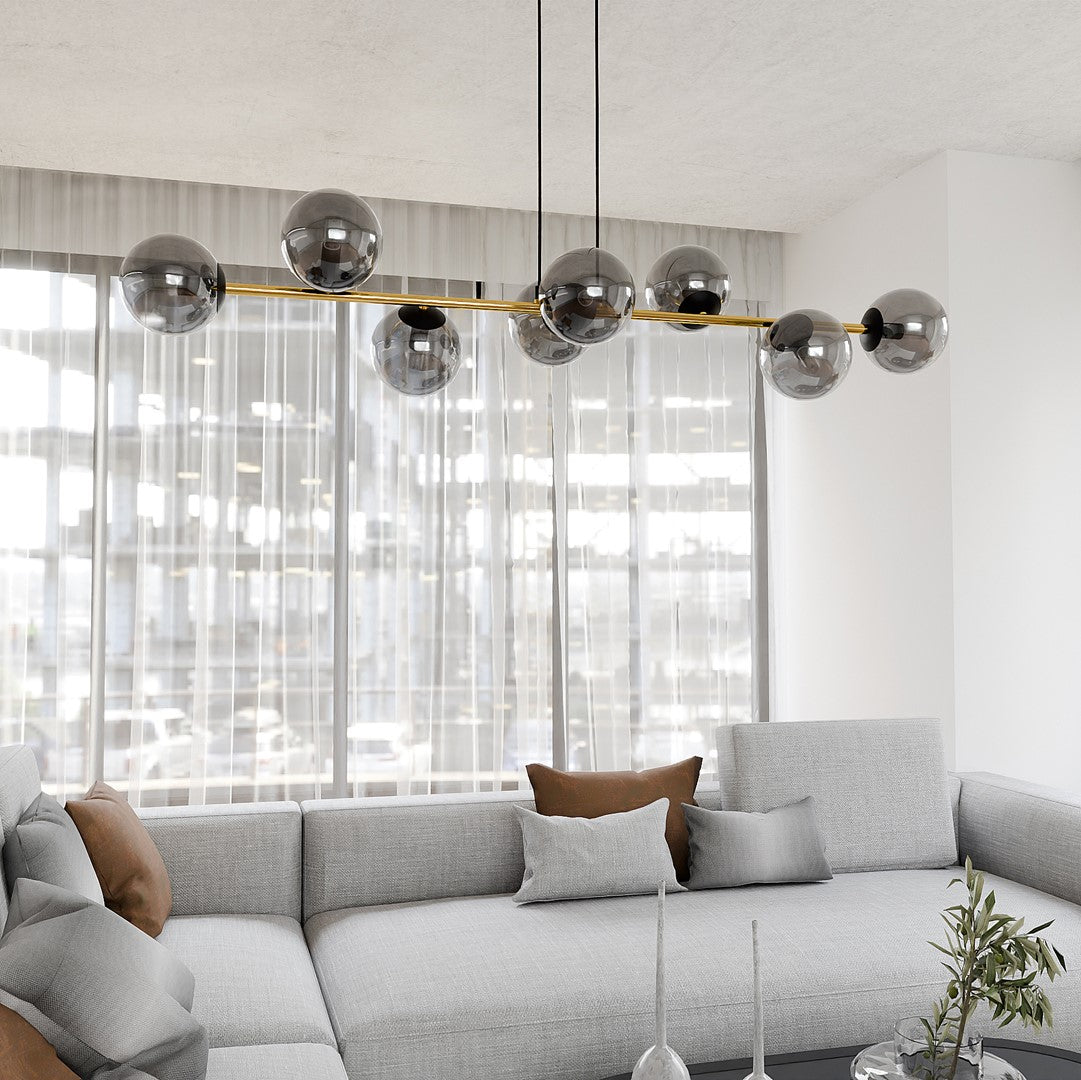 Loftlampe GRAVITY 8  Sort / Grafit / Guld - Nordic Unique