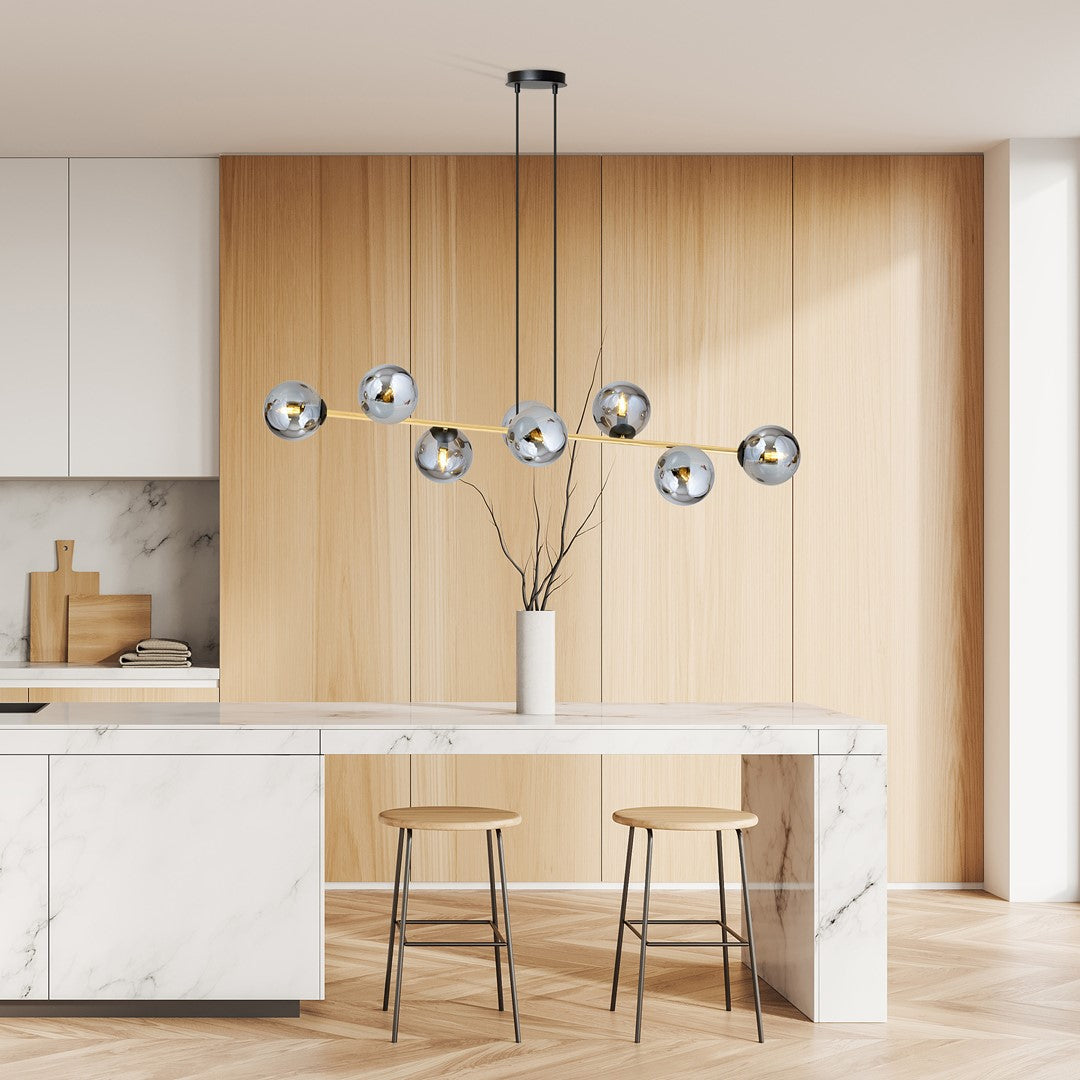Loftlampe GRAVITY 8  Sort / Grafit / Guld - Nordic Unique