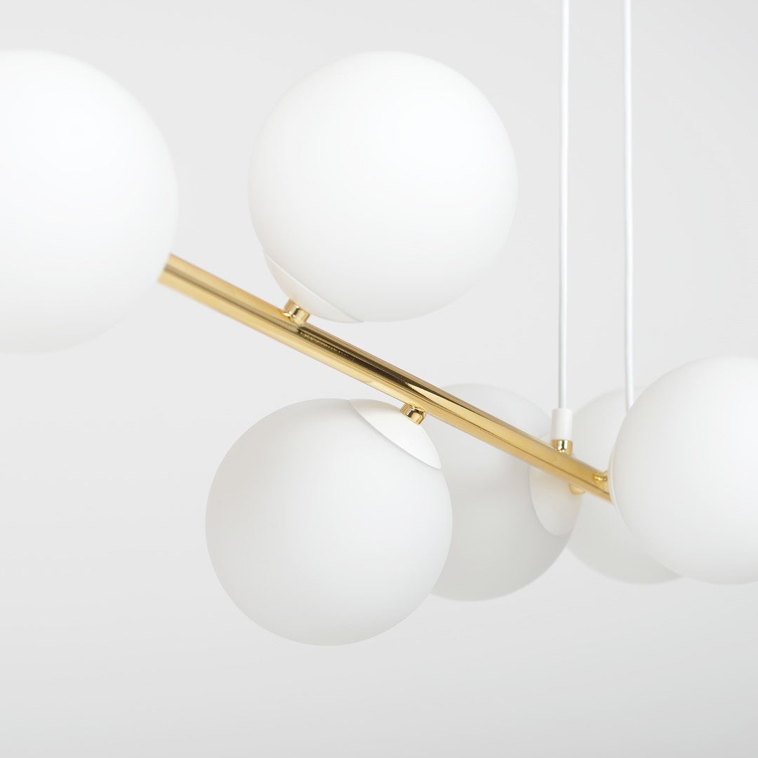 Loftlampe GRAVITY 8 - Hvid / Guld - Nordic Unique