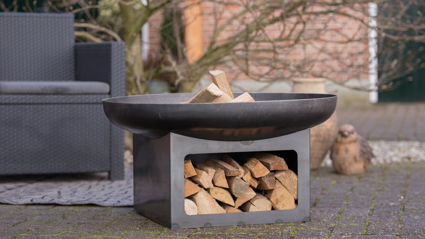 Juva Bålfad med Brændereol – Industrielt Look - Nordic Unique