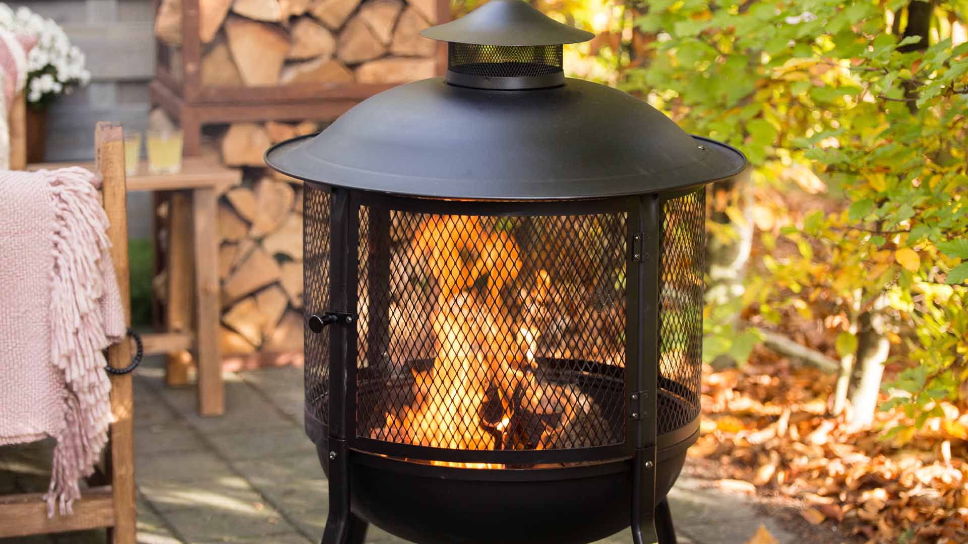 Kansas Bålfad med Låg – Sort - Nordic Unique