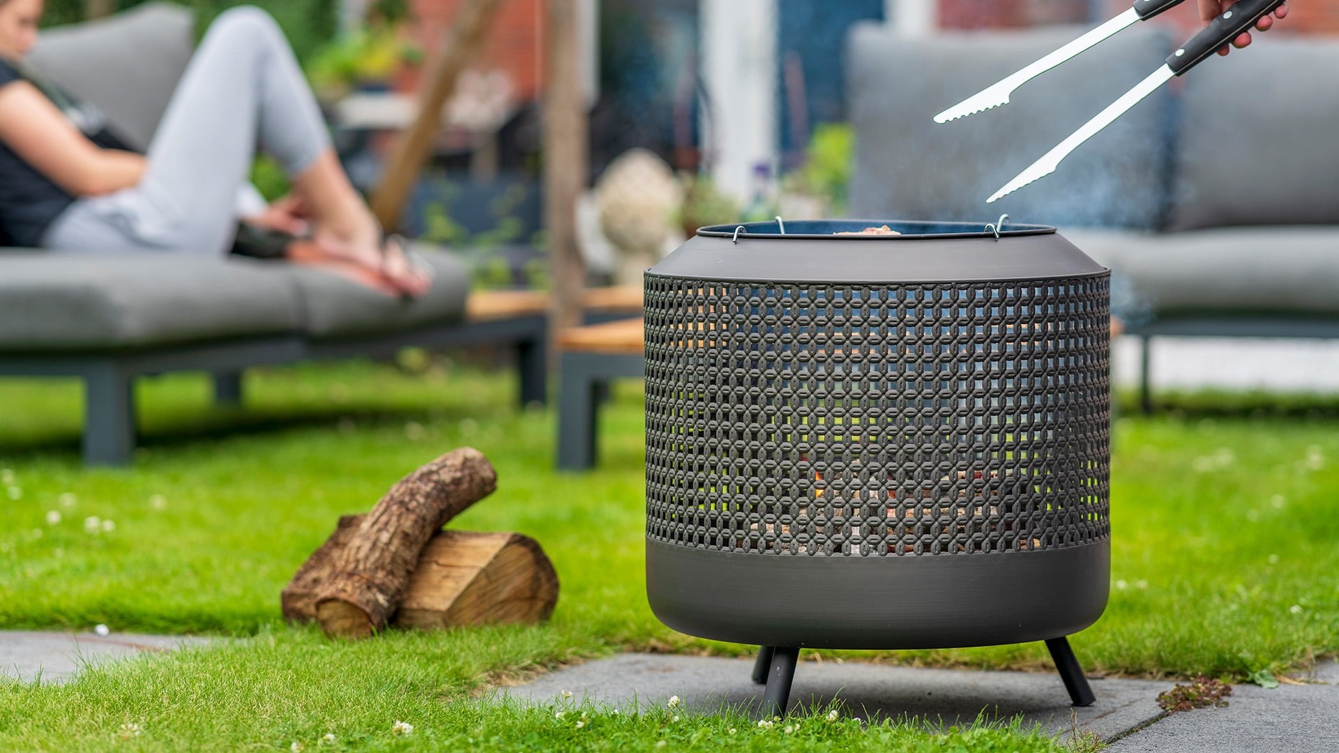 Midland Bålfad med Grill – Sort - Nordic Unique