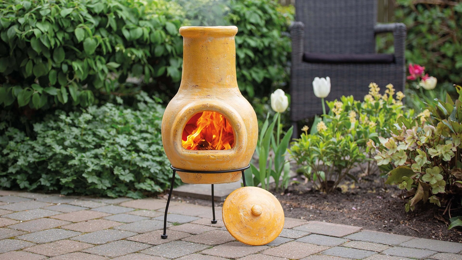 Tampico Bålfad Mexicansk Lerpejs – Gul - Nordic Unique