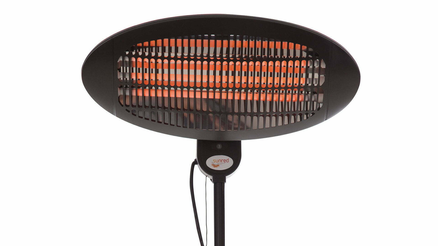 Elektra Quartz Fritstående Terrassevarmer – Sort (2000W) - Nordic Unique