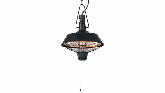 Indus Bright Hængende Terrassevarmer – Sort (2100W) - Nordic Unique