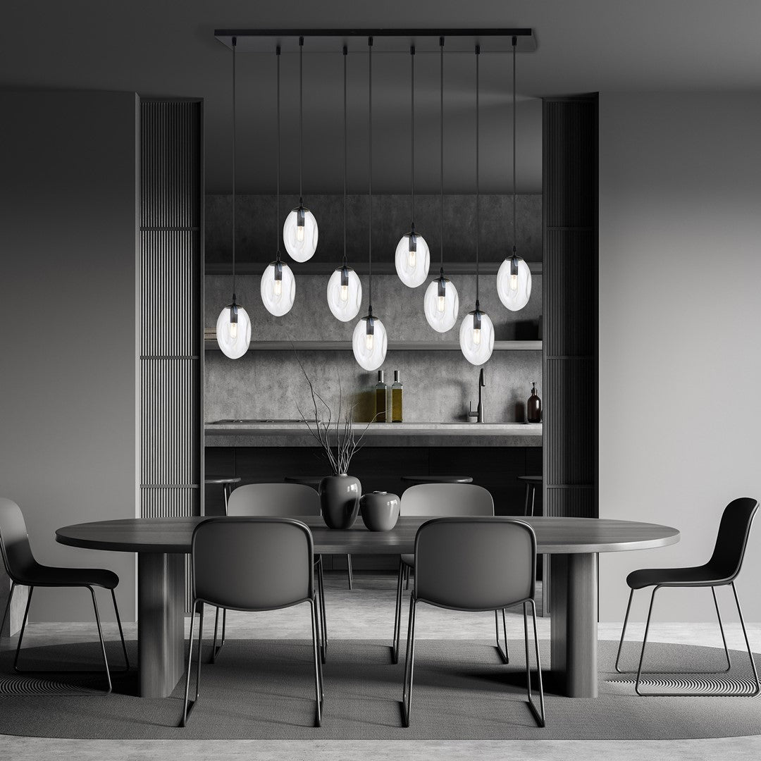 Loftlampe ASTRAL 9 - Gennemsigtig / Sort - Nordic Unique