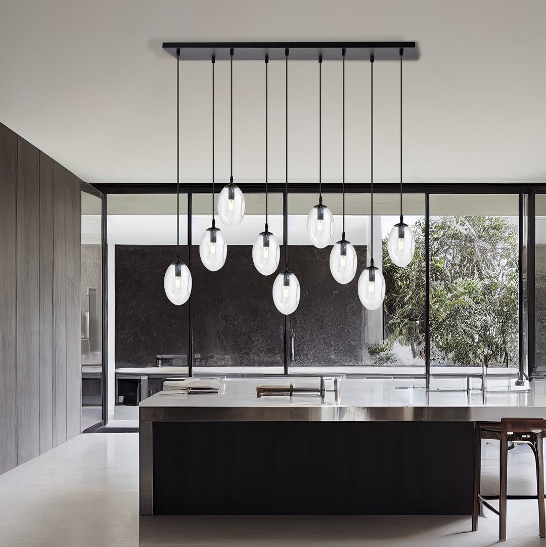 Loftlampe ASTRAL 9 - Gennemsigtig / Sort - Nordic Unique